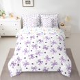 thumbnail image 2 of Manfei Polka Dots Bowknot Bedding Comforter Set 7pcs for Girls, Cute Hearts Queen Bedding Sets, Dreamy Princess Style Queen Sheet Sets, Purple White Room Decor, 2 of 8