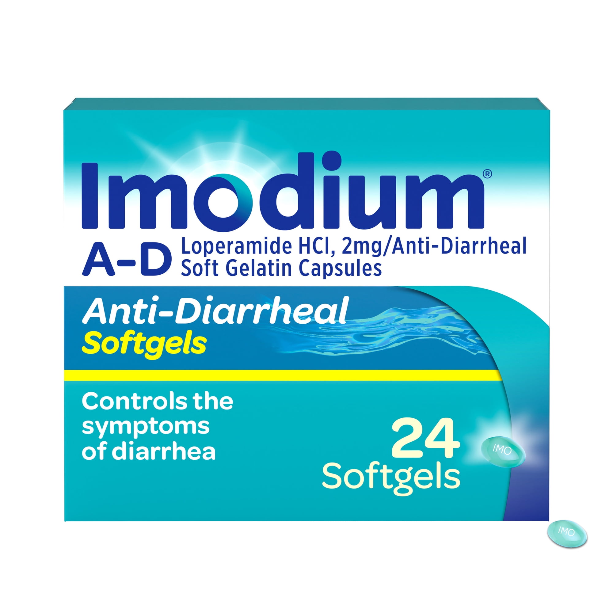 Imodium Softgels 2mg Loperamide Hydrochloride Diarrhea Relief Softgels, 24 Count