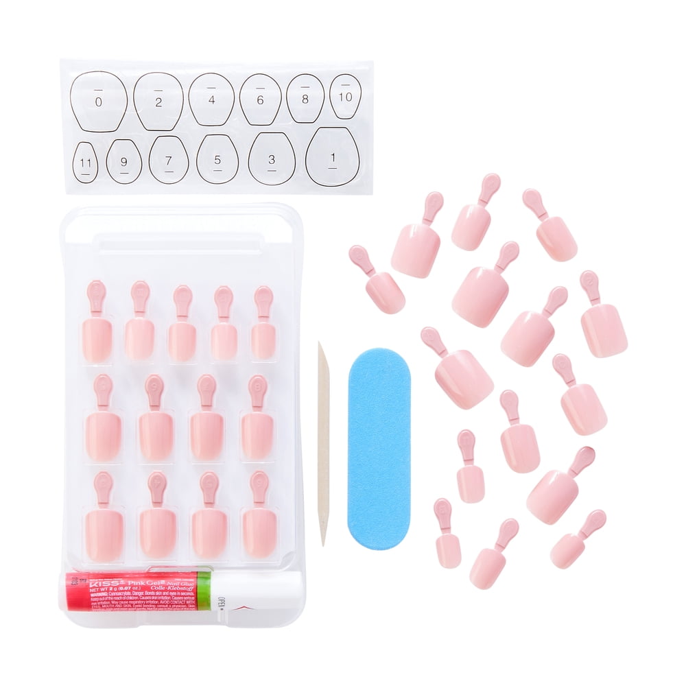 KISS Salon Color Nails, Pink, Petite Square, 'The Best Seller', 31 Ct.