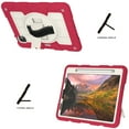thumbnail image 3 of Kids Friendly Case for iPad Pro 11 2022/2021/2020/2018, for iPad Air 5/Air 4 Tablet Case - with Rotatable Wristband Hidden Stand Shoulder Strap Military Grade Shockproof Cover - Red, 3 of 7