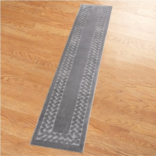 Herringbone Extra Long Carpet Rug Runner, Grey, 22" X 90