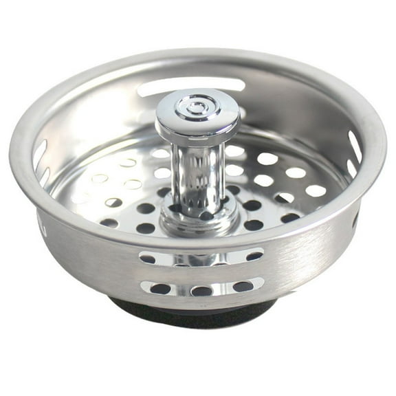 CHENGSI for Kitchen Sink Basket Strainer Replacement 304 Stainless Steel Stopper Drain Catcher with Removable Deep Waste Basket for Kitchen Bathroom Sinks