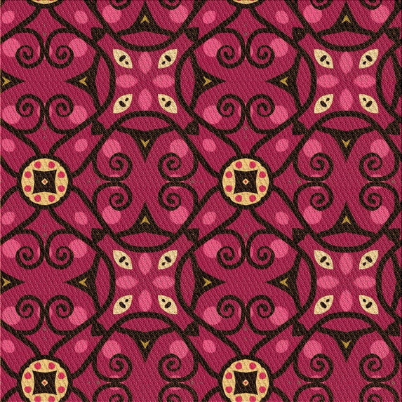 Ahgly Company Indoor Square Patterned Crimson Red Area Rugs, 6' Square