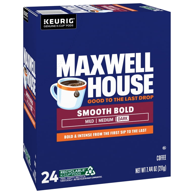 Maxwell House Smooth Bold Roast Coffee K-Cup Pods, 24 ct Box - Walmart.com