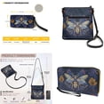 thumbnail image 5 of ZUXONGSY Bee Flower Galaxy Print Women's PU Leather Crossbody Bag and Wallet Set, Large Satchel Purse with Multi-Pockets & Adjustable Strap, 5 of 5