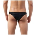 thumbnail image 5 of Mens Underwear Men's Bikini Briefs Half Hip Low Waist Color Striped Panties, 5 of 9