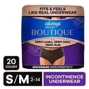 (4 pack) Always Discreet Boutique, Reimagined Adult Diapers for Women Size S/M, 20 Count