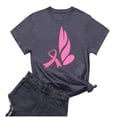 thumbnail image 3 of Frostluinai Pink Ribbon Shirts for Women Short Sleeve Fight Cancer Shirt Crew Nekc In October Shirt Breast Cancer Gifts for Women, 3 of 4