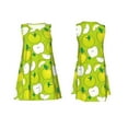thumbnail image 7 of Wukai Green Apple Print Women's Sleeveless Dress, Loose Fit Casual Dress for Women, Comfortable Sleeveless Summer Dress, 7 of 7