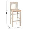 thumbnail image 5 of BizChair School House Back Antique White Wood Restaurant Barstool, 5 of 9