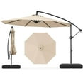thumbnail image 1 of Gymax 10 FT Offset Hanging Umbrella w/ Base Patio Cantilever Umbrella 360° Rotation Beige, 1 of 8