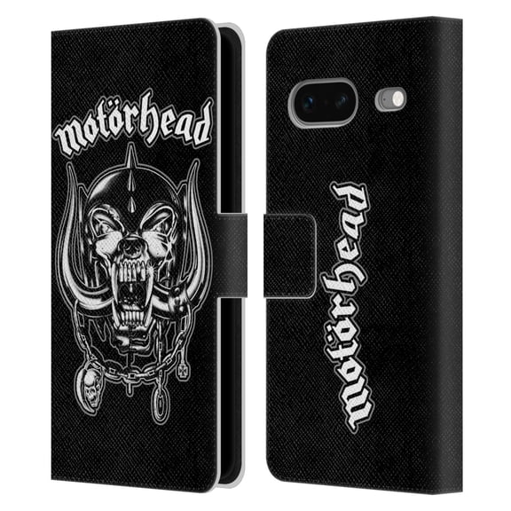 Head Case Designs Officially Licensed Motorhead Graphics Silver War Pig Leather Book Wallet Case Cover Compatible with Google Pixel 7