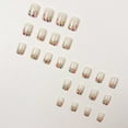 thumbnail image 4 of YTTAL Impress Press On Nails Short Christmas Press On Nails Short Almond Green Fake Nails - False Nails with Designs White Snowflake Full Cover Matte Glue On Acrylic Nails for Women 24 Pcs, 4 of 7