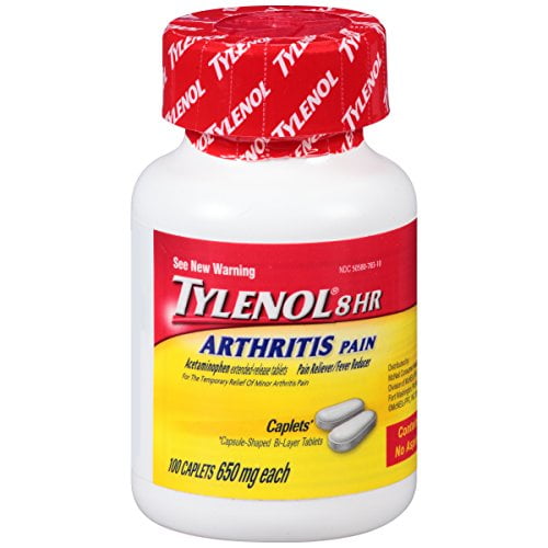 2 Pack Tylenol 8 Hr Arthritis Pain Reliever 650 Mg 100 Caplets Each Walmart Com Walmart Com