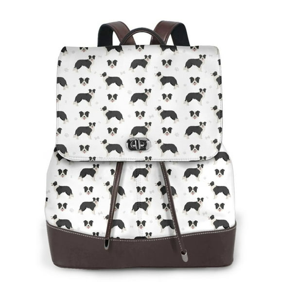 Fotbe Border Collie Dog Mochila Bolso con Estampado para Mujer, Mochila Antirrobo de Nylon Impermeable, Bolsa Ligera de Hombro