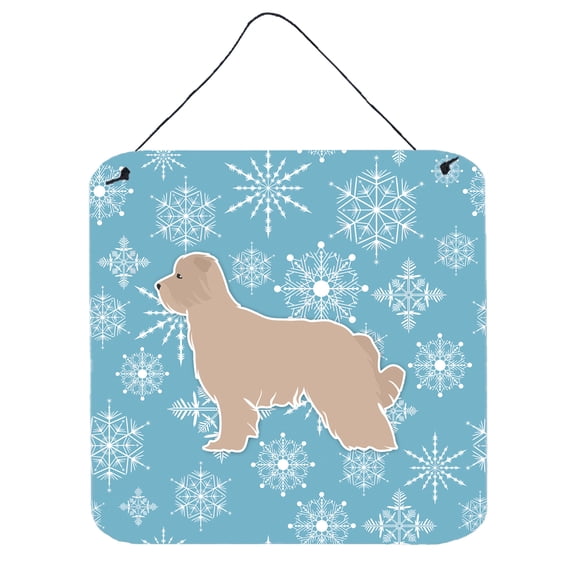 Winter Snowflake Design with Dog Art Wall or Door Hanging Prints