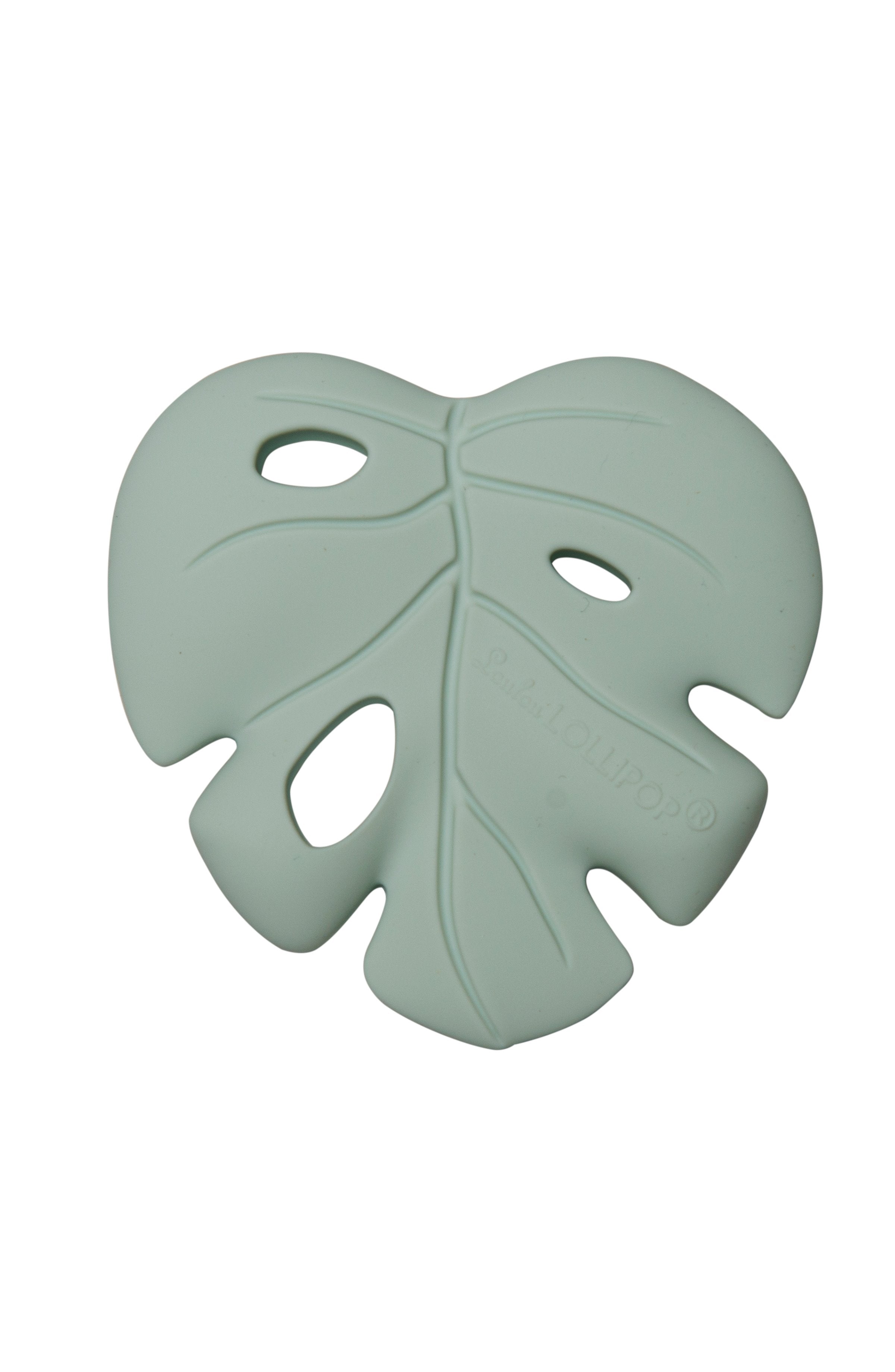 Loulou Lollipop Silicone Teether for Babies & Toddlers, 0 Months+ Monstera Seafoam
