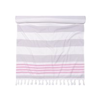 100% Cotton Filippo Fouta Beach Towel, Lightweight, Soft and Absorbent Terry Cloth Backing,Nautical Stripes Pattern Travel Bath Towel , 35" x 68", Sunset by Blue Nile Mills