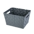thumbnail image 2 of (4 pack) Mainstays Large Gray Woven Fabric Decorative Storage Basket, 16 in x 9.6 in x 13.4 in, 2 of 15
