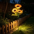 SolarPowered LED Sunflower Shaped 3 Head Light Outdoor Courtyard ...