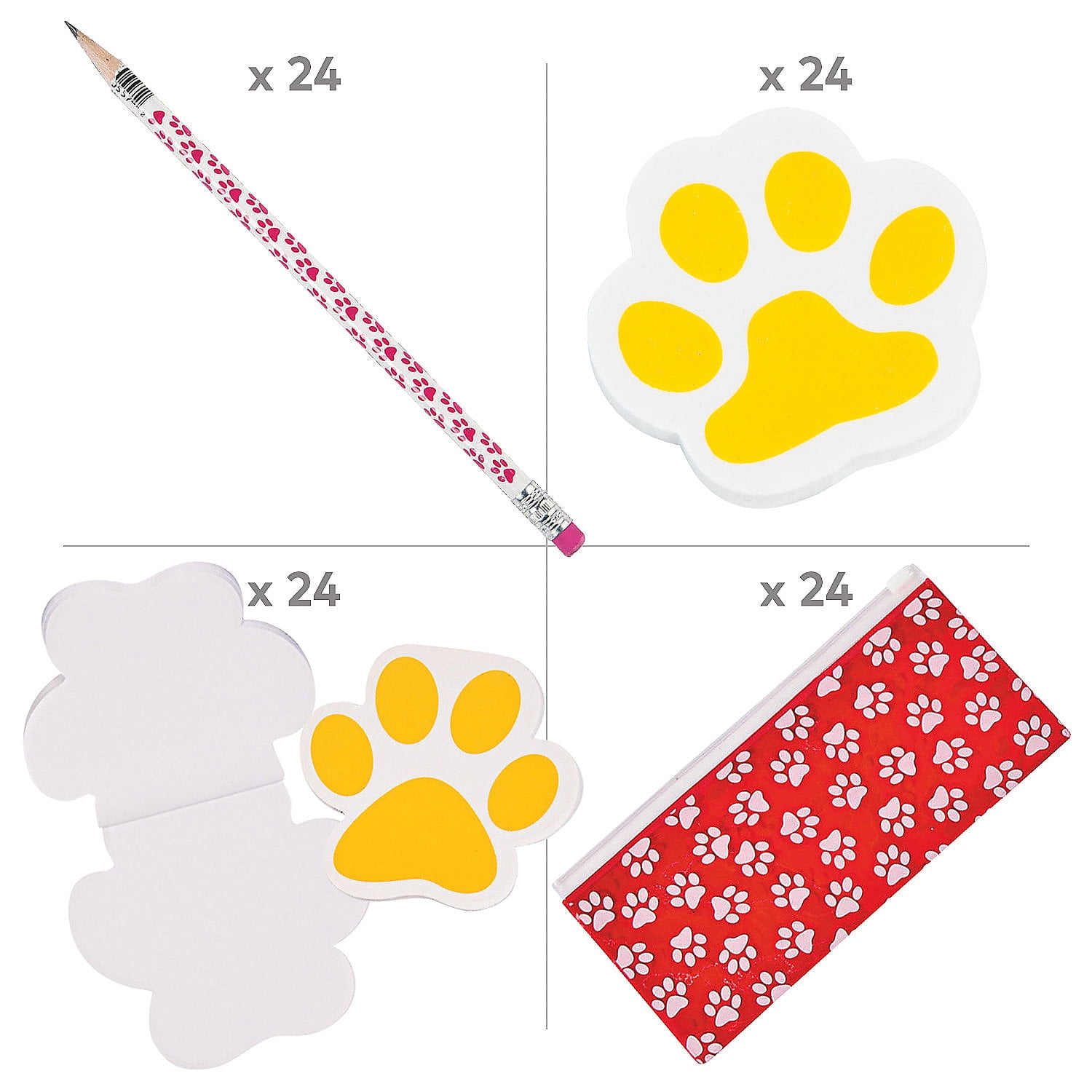 Fun Express Paw Print Stationery Kit for 24