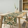 thumbnail image 6 of Damask Plants Table Runner, Retro Green Colorful Floral Linen Table Top Decor for Wedding Party 13x90 Inch, 6 of 6
