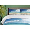 thumbnail image 4 of Ambesonne Landscape Duvet Cover Sets, Exotic Ocean Nautical, 2-King, Cream Turquoise White, 4 of 7