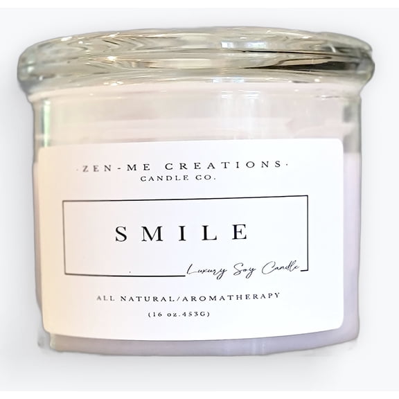 Zen-Me Creations Smile 16 oz. Luxury Soy Blend Wood Wick Candle