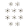thumbnail image 1 of Wosthever Pack of 10 Christmas Glitter Flowers Year Heads Gifts Tree Xmas Ornaments Decoration New Simulation Artificial Flower Plata 10Conjunto, 1 of 6