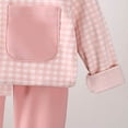 thumbnail image 4 of Newborn Baby Boy Clothes Waffle Striped Long Sleeve Sweatshirt Pullover Tops and Pants Sets Fall Winter Outfits(Pink,9-10 Years), 4 of 5