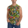 thumbnail image 2 of Lsque Hawaiian Culture Symbols 1 Print Men's Cotton Blend Sleeveless Muscle Shirts (S-3XL)- Moisture Wicking, Odor Protection, UPF 30+,Small, 2 of 8