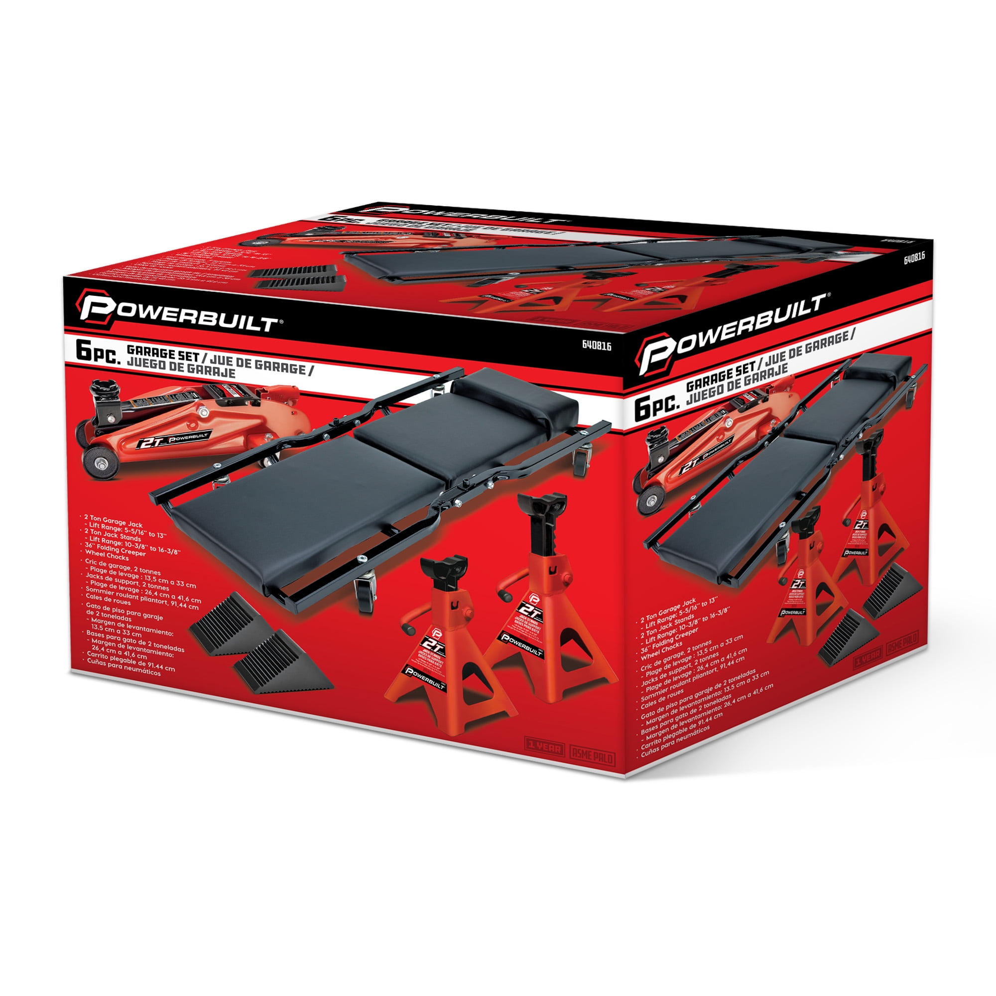 Powerbuilt 6 Piece Garage in a Box Floor Creeper and Jack Combo Set - 640816