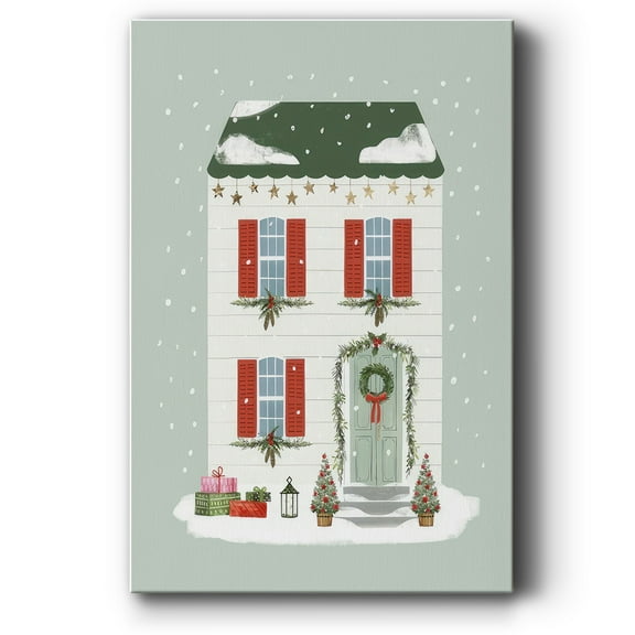 Festive Front Door IV- Gallery Wrapped Canvas