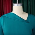 thumbnail image 6 of AURA Plus Size Asymmetrical Neck Bodycon Midi Dress High Waist Fishtail Hem 3 4 Sleeve Elegant Office Dress, 6 of 10