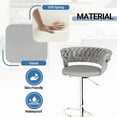 thumbnail image 7 of Baxluxe Velvet Bar Stools Set of 2, 360 Degree Swivel Bar Chairs with Footrest & Backrest, 2 Pieces Adjustaable Counter Height Dining Chairs, High Stool Pub Chairs for Kitchen Island, Gray, 7 of 7