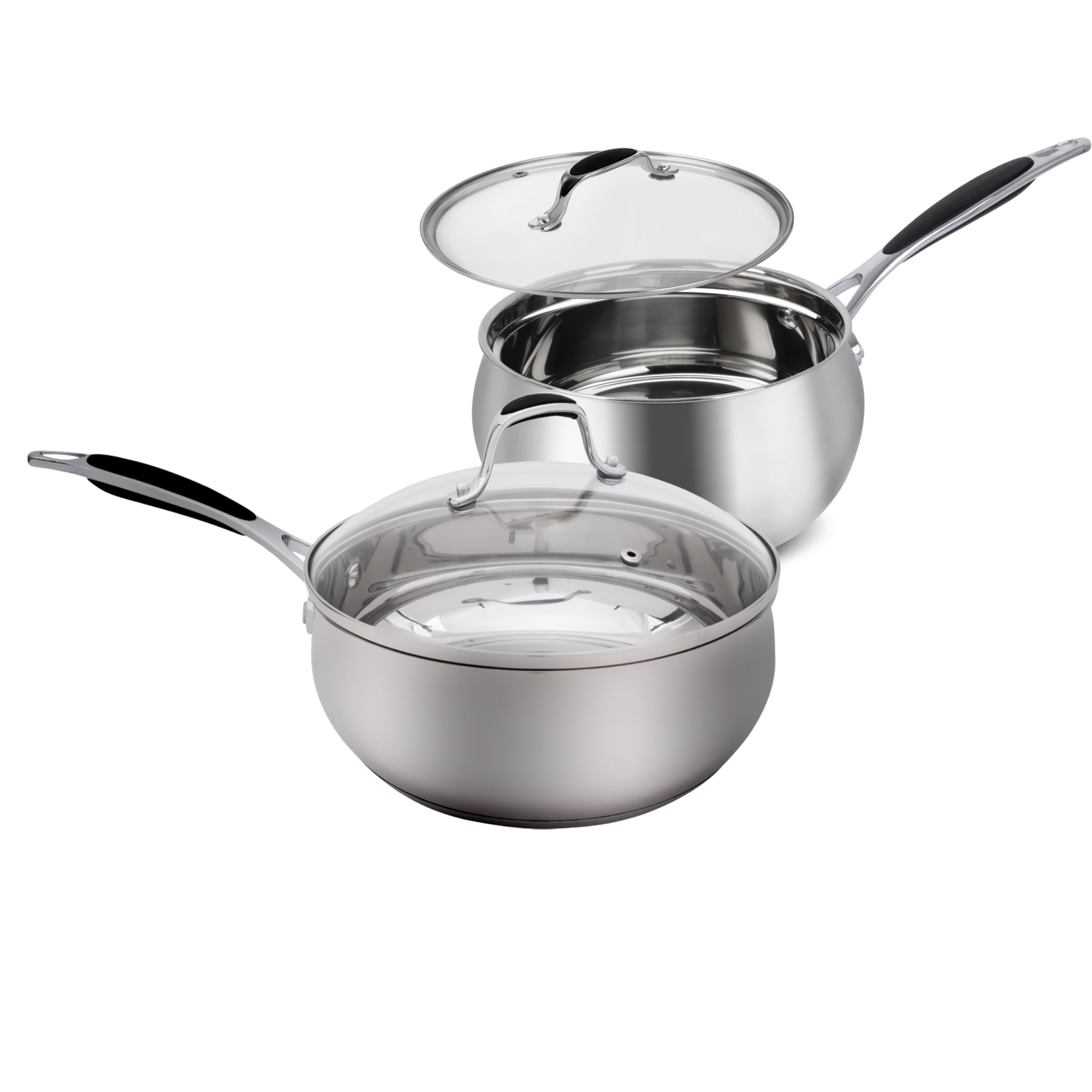 Stainless Cooking SET 3quart sauce pan Fry Essentials 6 Quart Stock Pot With Lid 