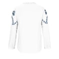 thumbnail image 3 of WREESH Womens Vintage Ethnic Style Blouses Fashion Cotton Linen Embroidery Round Neck Button Long Sleeve Shirt Tops White, 3 of 5