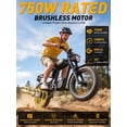 thumbnail image 3 of Electric Bike for Adults, 750W Motor, 20"x4" Fat Tire, E Mountain Bike, 48V/15.6AH Battery,UL2849, 3 of 10