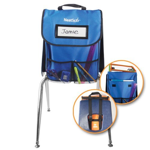 EAI Education NeatSeat Classroom Chair Organizer Set of 4 Blue