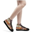 thumbnail image 6 of Christian Cross Truck Pumpkins Harvest Thanksgiving Fall For Jesus He Never Leaves American flag High Top Canvas Shoes Sneakers Black Size 6, 6 of 7