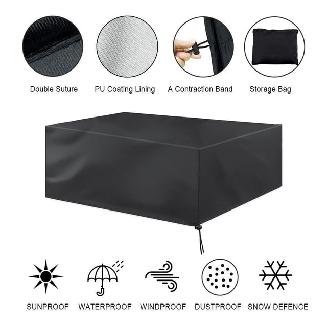 Housse Imperméable pour Table, Housse de Protection pour Meubles de Patio Extérieur Imperméable pour Canapé Table à Manger