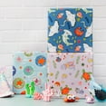 thumbnail image 3 of Ocean Birthday Wrapping Paper 3 Rolls Gift Wrapping Paper for Kids Baby Shower with Manta Ray Turtles Jellyfish- Mini Roll 17 inch x 120 inch(10feet) Per Roll, 3 of 12
