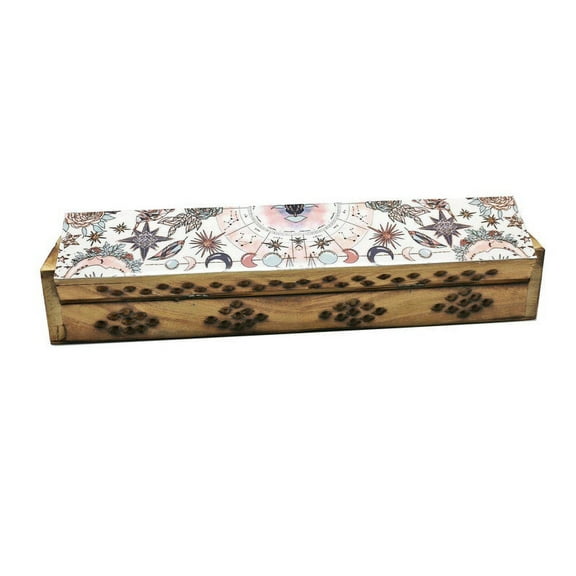 Soul Sticks Celestial Pink Handmade Incense Wooden Coffin Box with Storage with Gift Incense Sticks