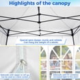 thumbnail image 4 of COBIZI 10x10FT Heavy Duty Pop-Up Canopy Tent with 4 Sidewalls, Waterproof & Windproof, UPF 50+ UV Protection, Instant Setup Outdoor Party Gazebo with Roller Bag, White, 4 of 11