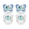 Dr. Brown's PreVent Contour Glow in the Dark Pacifier, Stage 2 (6-12m), Blue, 4-Pack