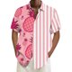 thumbnail image 1 of Camisas De Mezclilla Para Hombre Camisa para hombre Camisa de playa de manga corta holgada informal (Pink, 3XL), 1 of 6