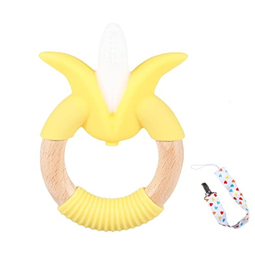 Banana Yellow Baby Teether Teething Pacifier Chew Infant Oral Tooth Brush 