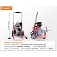 thumbnail image 2 of Jocisland Drain Cleaner Machine 75 FT x 3/8 inch, Auto Feed Electric Drain Snake with 9 Cutters & Air-activated Foot Switch for 1 to 4 Inch Pipes, Sewer Snake Auger, Grey/Red, 2 of 8
