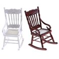 thumbnail image 2 of AMERTEER Miniature Wooden Rocking Chair Furniture Model for 1/12 Scale Dollhouse, 2 of 7