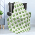 thumbnail image 4 of Agave Soft Flannel Fleece Throw Blanket, Cacti Cactus Family Botanical Desert Flora Succulent Elements Pattern, Cozy Plush for Indoor and Outdoor Use, 50" x 70", White Pistachio Green, by Ambesonne, 4 of 5